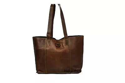 Vintage Leather Handmade Casual Tote Handbag Purse For Women Office Laptop Bag • $48.68