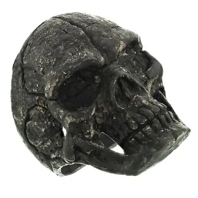 Mens Masonic Skull Dark Raw Patina Handmade 925 Sterling Silver Biker Ring • $72