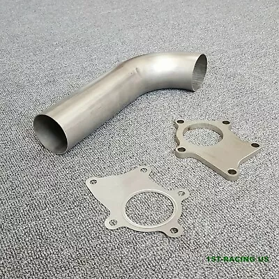 Stainess 2.5  Turbo Exhaust Dump Pipe 5 Bolt Flange+Gasket For T3/T4 T04E Turbo • $46.99