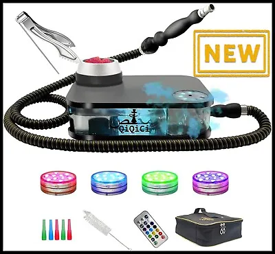 QiQiCi Hookah Set Book Acrylic Flat Box Portable Shisha With Hose NEW • $22.97