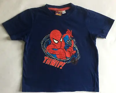 £5 • Buy Marvel Spider-Man Blue Cotton T-Shirt EU 122-128 Age 7-8 Years
