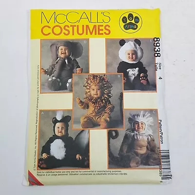 8938 UNCUT McCalls SEWING Pattern Tom Arma Costume Skunk Panda Monkey Elephant 4 • $16.99