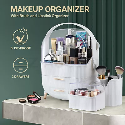 Makeup Organiser Drawer Storage Case W/Brush Jewellery Box Stand Cosmetic Holder • $59.95