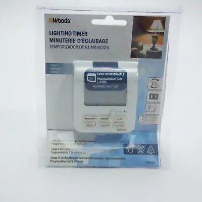 Woods 50008 Indoor 7-Day Digital Outlet Timer Prorammable 20 On/off Settings  • $16.95