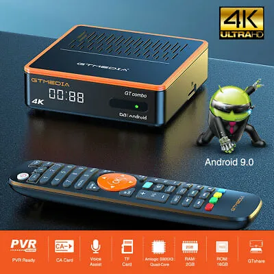 4K FTA DVB-S2/S2X/T2/C Full Combo Satellite Receiver Android Smart TV Box 4:2:2 • $72.99