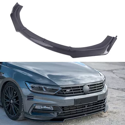 Carbon Fiber Style Front Bumper Lip Splitter Spoiler Boby For VW Passat Sedan • $49.22