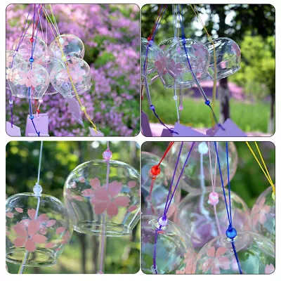 Japanese Glass Wind Chime Bell Garden Ornaments Indoor Window Hanging De  U4 H❤W • $8.29