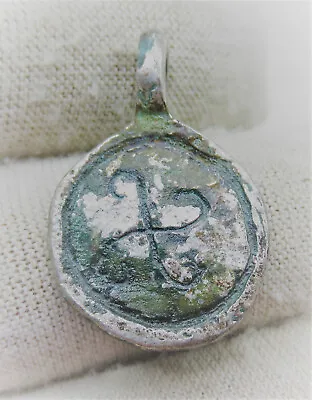 £95 • Buy A112 Scarce Ancient Medieval Silver Pendant Depicting A Svvastika 