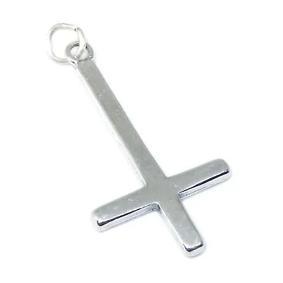 Cross Of Saint Peter Sterling Silver Charm Pendant X 1 Inverted Crosses • £12.99