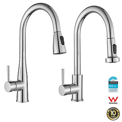 WELS Kitchen Mixer Tap Swivel Pull Out 2-Mode Spray Laundry Sink Faucet Chrome • $85.99