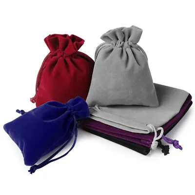 100-1000Pcs Velvet Gift Bags Drawstring Jewelry Pouches Candy Bag Wedding Favors • $358.97