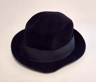 Vintage Royal Penn Hat Mens Black Fedora Felted Fur Mob Gangster  • $24.95