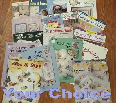 BABY NURSERY CHILD BIBS KIDS Counted Cross Stitch Charts -YOUR CHOICE • $3.99