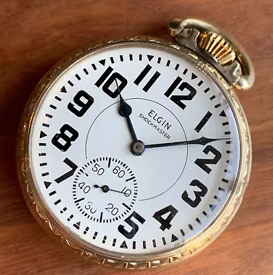 Vintage Elgin Shockmaster Cal. 657 16S 10K Rolled Gold Plate Pocket Watch • $269