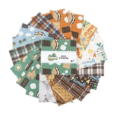 Charm Pack 5  Stacker 42pc Riley Blake Hershey  Camp Smores  • $14.99