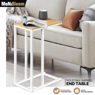 $31.99 • Buy Light Walnut[C-SHAPED COUCH END TABLE]Sofa Coffee Side Desk Bedside Laptop Stand