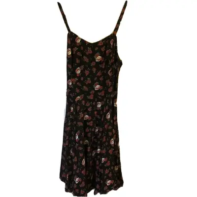 $25.87 • Buy Junk Food Dress Grateful Dead Size XS Black Red Roses New Sundress Skater