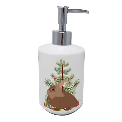 Lionhead Rabbit Christmas Ceramic Soap Dispenser • $16.99