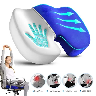 Memory Foam Seat Cushion For Lower Back Pain Pressure Relief Wheelchair Office • £9.19
