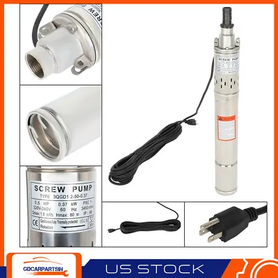 220V/60Hz 370W 1/2Hp 1  Screw Pump Submersible Deep Well Pump Stainless Steel • $80.98