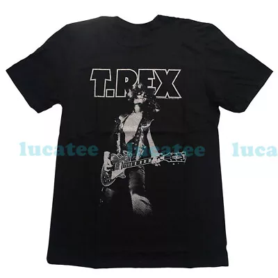 Vintage T-Rex Marc Bolan Guitar Music Black T-shirt SE23907 • $22.99