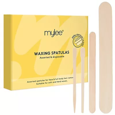 Mylee Assorted Disposable Wooden Waxing Spatulas 200x For Precision Hair Removal • £5.99