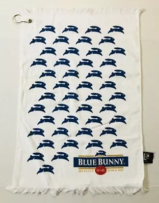 Vintage Blue Bunny Golf Towel Logo Advertisement Fringe White New Old Stock • $12.99