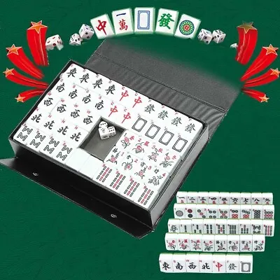 Large 30mm Chinese Mahjong Set 144 Tiles Mah Jong English Characters Games UK • £39.95