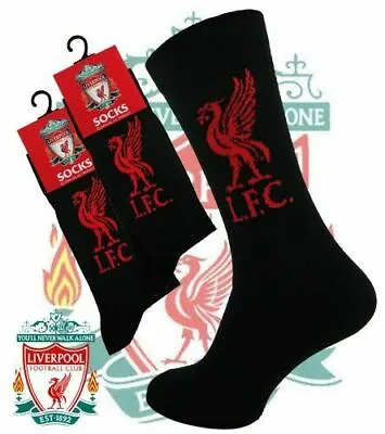 £4.95 • Buy Boys Liverpool Socks  Lfc Official Socks 3 Pairs  Black Eur 31-36 Uk 12-3 1/2
