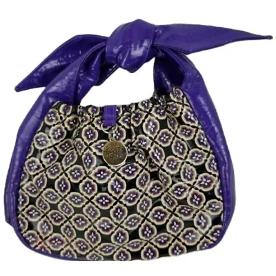 Vera Bradley Tippy Tie Little Frill Bag Simply Violet Purple Silver Charm • $14.27