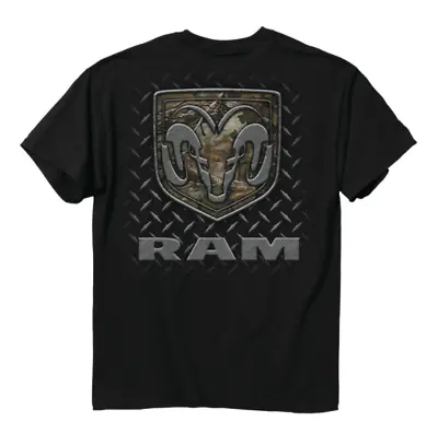 Black T-Shirt W/ Camouflage Dodge Ram Trucks Logo Emblem - Licensed • $19.99