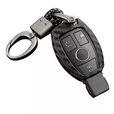 For Mercedes-Benz Carbon Fiber Smart Car Key Case Cover Fob Holder Accessories • $5.49