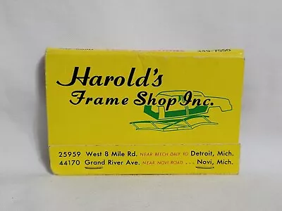 Vintage Harold's Frame Shop Matchbook Detroit Novi Michigan Advertising Full • $12.99