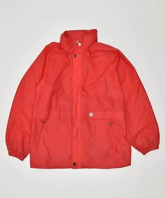 K-WAY Mens Hooded Rain Jacket UK 42 XL Red Polyamide PV19 • $17.04