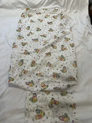 Vtg 1996 Red Calliope Classic Winnie The Pooh Crib Fitted Sheet W/ Pillow Case • $29.99