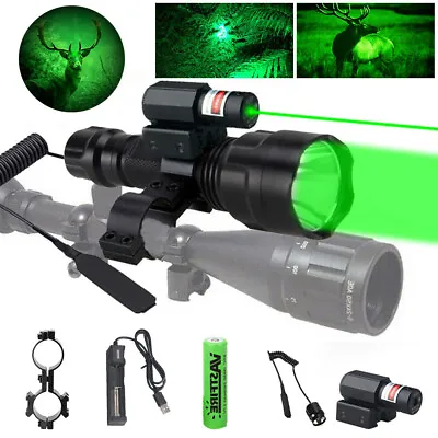 $31.99 • Buy 800yards Gun Tactical Flashlight Red Green Laser Dot Sight Scope Pressure Switch