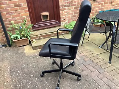 Ikea ( Malkolm ) Executive Black Swivel Chair - Open To Good Offers • £0.99