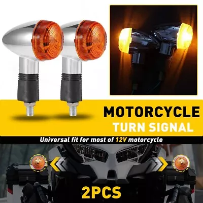 2pcs Amber Turn Signal Lights Fits For Suzuki Boulevard C109R C50 C90 S 40 50 83 • $11.99