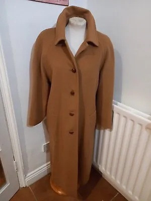 Daks Ladies Stylish Cashmere Blend Camel Coat Size 14 • £14.99