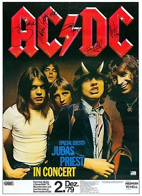 $5 • Buy 1979 AC/DC Nurnberg Germany 13 X 17 Reproduction German Concert Poster