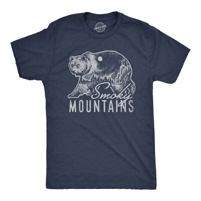 $15.29 • Buy Mens Retro Smoky Mountains T Shirt Funny Camping Vintage Graphic Design Tee Guys
