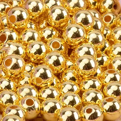 150Pcs 8Mm Gold Plated Spacer Beads Round Smooth Mental Spacers Loose Bead Tiny  • $18.99