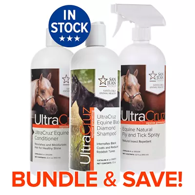 $42.29 • Buy UltraCruz Black Diamond Horse Shampoo,Conditioner, Fly&Tick Spray Bundle 32oz Ea