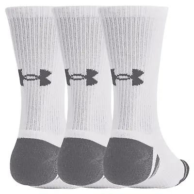 Under Armour Heatgear® Tech Crew Mens Golf Sport Socks White / Multibuy 3 Pack • £10.95