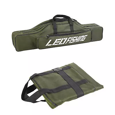 Fishing Rod Case Pole Carrier Storage Tackle Bag Carry Tube Rack Organizer Box • $30.69