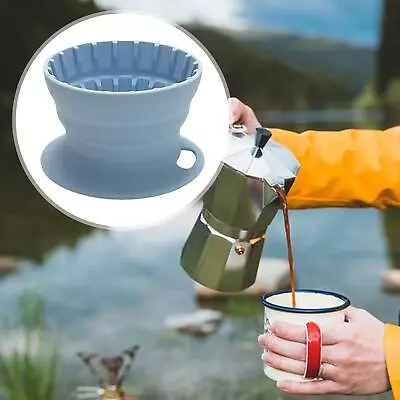 Collapsible Silicone Coffee Dripper Filter Cone For Office Travelling Hiking • £13.08