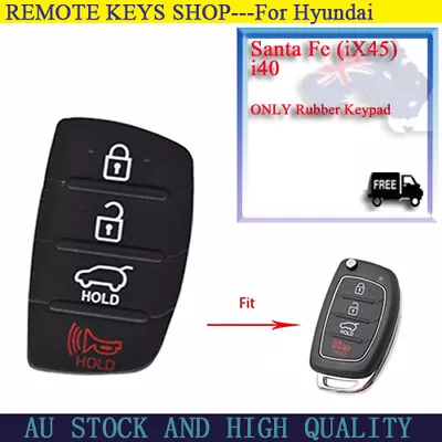 $8.88 • Buy 4 Button For Hyundai I40 I30 Ix35 Sante Fe Flip Key Rubber Keypad Remote Cover