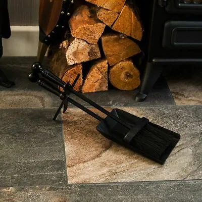 £11.89 • Buy Shovel & Brush Set Hearth Fireside Fireplace Steel Tools Coal Ash Accessories