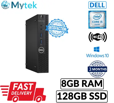 Fast Computer PC Dell 3050 Micro Intel I5 6th Gen 8GB Ram 128GB SSD Win 10 HDMI • £74.99