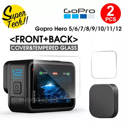 2x Tempered Glass Screen Protector Cover Lens Cap For GoPro Hero 12 11 10 9 8 7 • $7.95